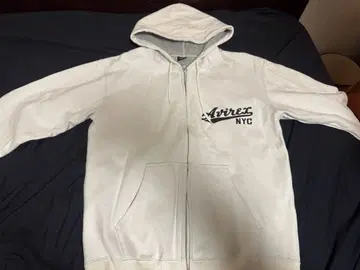 AVIREX 화이트 집업 후드티 M