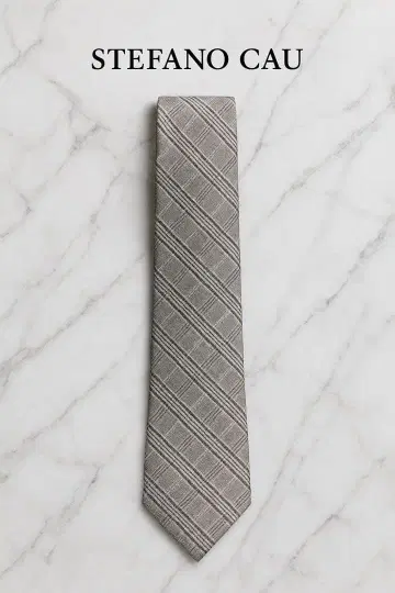 STEFANO CAU 글렌체크 넥타이 새상품 택 포함