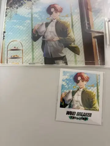 윈블 윈히로 소방준비 아크릴 플레이트 폴라로이드풍 카드 2점