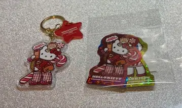 루미네 크리스마스 2025 헬로키티 기프트 스티커 아크릴 키링