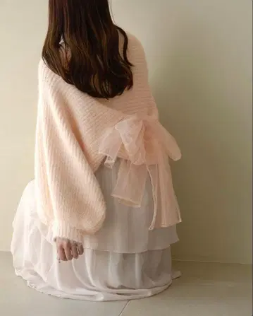 Ambre Neige 2way 튤 리본 상의