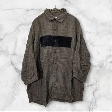 샤리프 SHAREEF 가슴 부분 코듀로이 7부 소매 셔츠 지오메트릭