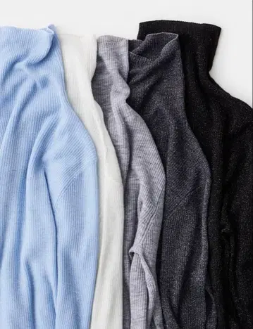 PLST 라메 시어 리브 터틀넥 스웨터