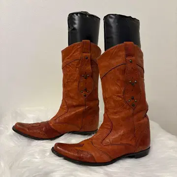 천연 가죽 cavacava 웨스턴 부츠 브라운 23cm