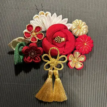 츠마미세이잔 머리 장식 미니 동백새 장식 성인식 일본 의류