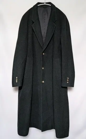 Alec Gear 울 체스터 코트 다크 그린 L 구제 의류