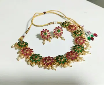 남인도 목걸이와 귀찌 세트