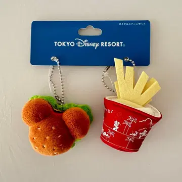 도쿄 디즈니 리조트 봉제 인형 배지 세트 햄버거 & 감자