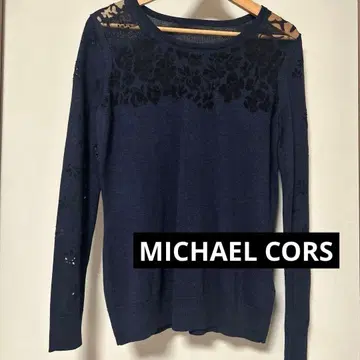 MICHAEL KORS 네이비 꽃무늬 디자인 니트