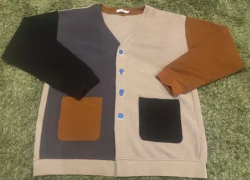 그라니프 도라에몽 컬러 블록 가디건 M