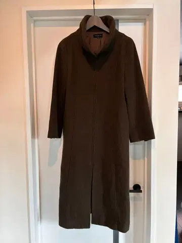 TABASA 브라운 울 롱 코트 하이넥