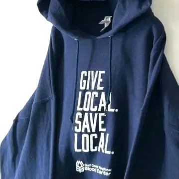 저지 GIVE LOCAL 맨투맨 후드티 XL 네이비 구제 의류