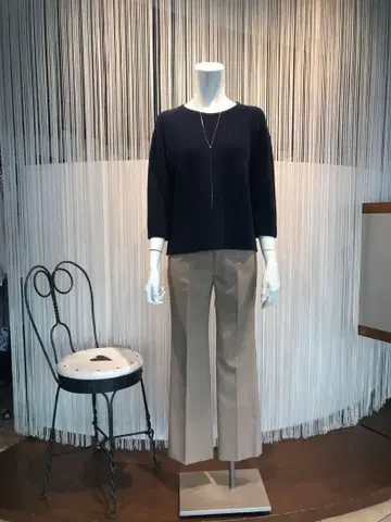 23구 코튼 100% 7부 소매 네이비 니트 사이즈 13호 XL 44