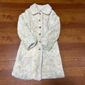 AS KNOW AS 아즈노우아즈 코트 롱 코트 화이트 복슬복슬