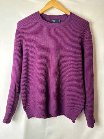 폴스미스 퍼플 리브 스웨터 M