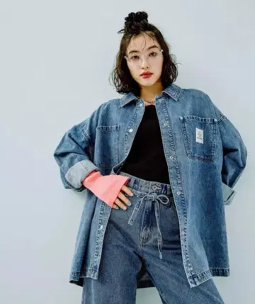 LEPSIM BIG 데님 셔츠