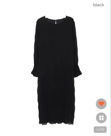 nugu 쉬폰 셔링 원피스 블랙