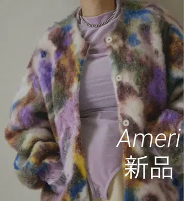 AMERI vintage ART FLOWER KNIT CARDIGAN