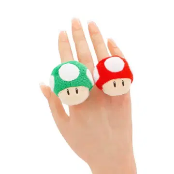 마리오 버섯형 키링 빨간색 그린