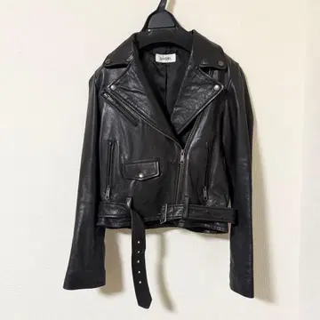 SNIDEL 스나이델 블랙 가죽 라이더 자켓