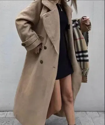 최종 가격 인하 aclent 롱 코트 카멜