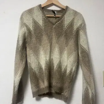 70s sears 모헤어 니트 아가일 무늬 니트