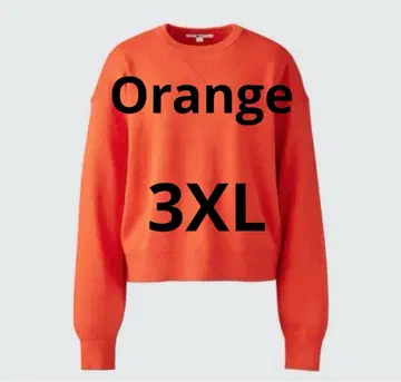 UNIQLO C 스무스 코튼 크루넥 스웨터 3XL 오렌지