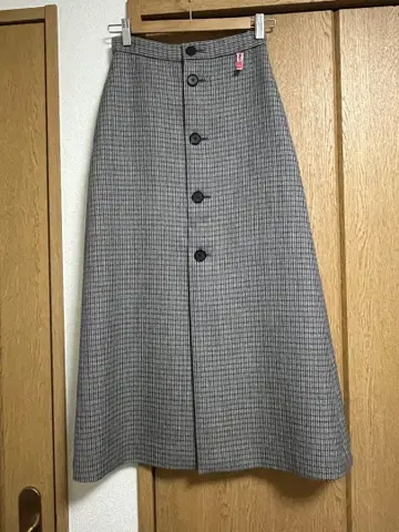 AURALEE 체크 롱 스커트 사이즈 0