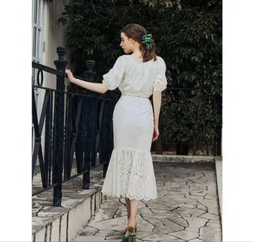 [택 포함 새상품] eimy istoire 컷워크 머메이드 스커트