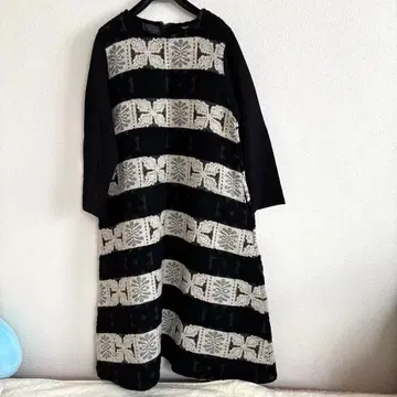 새상품 marble sud 마블슈드 블랙 화이트 자카드 긴팔 원피스