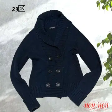 2234.23구/가디건 [L] 사이즈 40/네이비/더블 버튼/큰 옷깃
