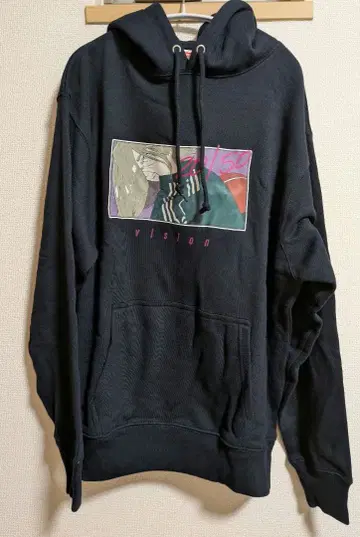 미착용 & 새상품급 아키야마 옐로우 컬러 후드티 네이비 L