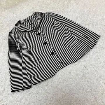 L'EQUIPE YOSHIE INABA 보더 무늬 자켓 화이트 블랙 40