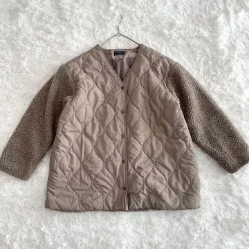 마블왈츠 퀼팅 코트 소매 보아 절개 V넥 겉옷 아우터 M