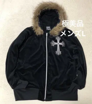 Clash Ahead 벨로아 블루종 퍼 내 보아 블랙 광택 십자가