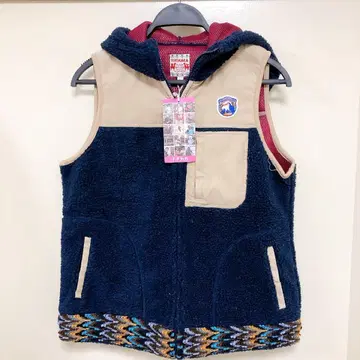 새상품 TITICACA 후드 부착 보아 베스트 네이비