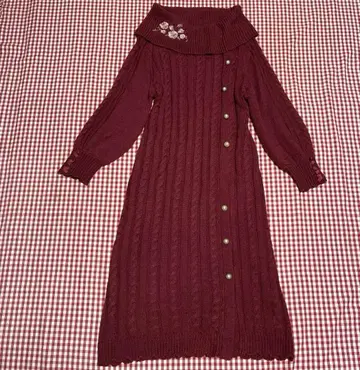 axesfemm 액시즈 버건디 니트 원피스 긴팔