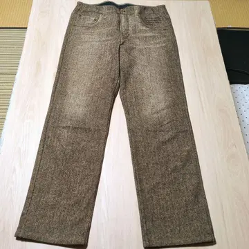 와코루 카루손 마치 데님 속기모 팬츠 L 브라운