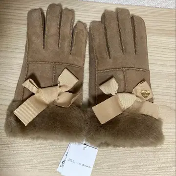 [ 새상품 미사용 ] 질바이 질스튜어트 무스탕 그로브/장갑 카멜