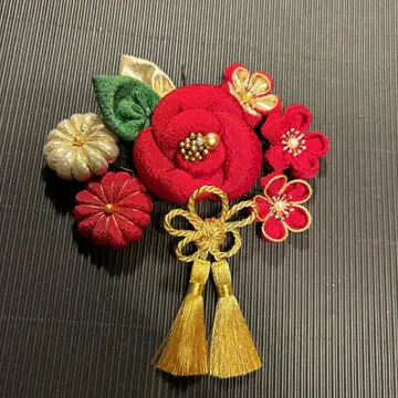츠마미자이쿠 머리 장식 미니 동백꽃 성인식 시치고산 일본 의류 졸업식