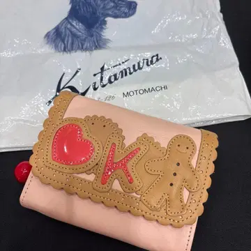 하자있는 새상품 Kitamura 접이식 지갑 핑크 쿠키