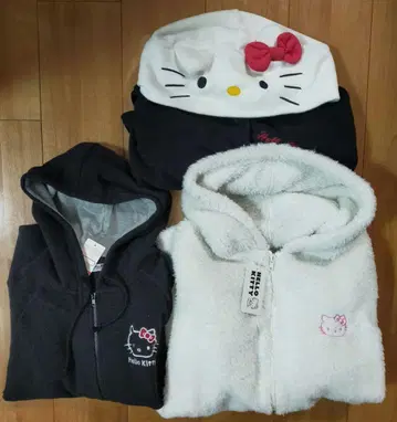 키티 3종 세트 (후드티 2개와 판초 1개)
