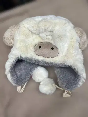 복슬복슬 양 인형 방한 모자 보들보들 귀마개 포함