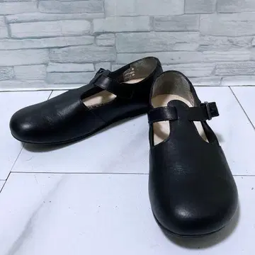 컨디션 최상 버켄스탁 TICKEL 가죽 신발 스트랩 블랙 23 36