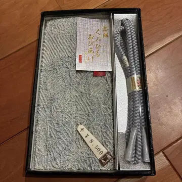 오비 장식 천 & 허리띠 실버 그레이