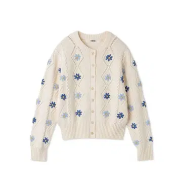 퍼퍼 플라워 자수 가디건 FURFUR