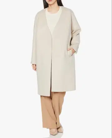 SNIDEL 스나이델 노카라 오버 사이즈 코트 베이지