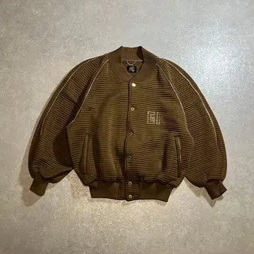 이타리야 블루종 자켓 레오파드 라메 짧은 기장 구제 의류