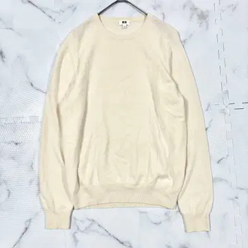 새상품급 유니클로 UNIQLO 캐시미어 100% 스웨터 아이보리 L