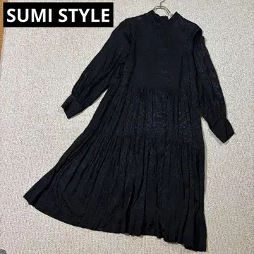 스미 스타일 티어드 원피스 맥시 블랙 프리 사이즈